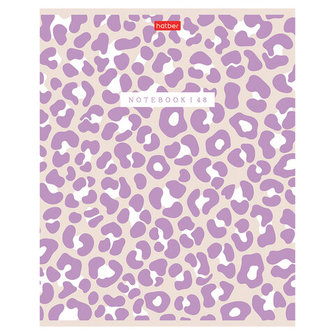 Тетрадь А5 48 л., HATBER, скоба, клетка, обложка картон, тиснение, LEO-принт Тетрадь А5 48 л., HATBER, скоба, клетка, обложка картон, тиснение, LEO-принт