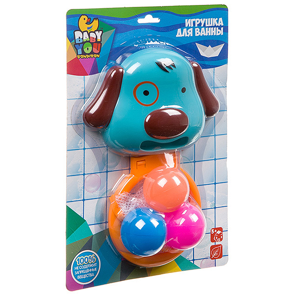 Игровой набор для купания BONDIBON, корзина с шариками "СОБАЧКА", CRD Игровой набор для купания BONDIBON, корзина с шариками "СОБАЧКА", CRD