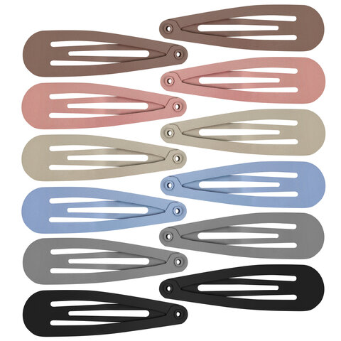 Заколки для волос НАБОР 12 шт., 5 см, клик-клак, матовый, пастельные цвета, Заколки для волос НАБОР 12 шт., 5 см, клик-клак, матовый, пастельные цвета,