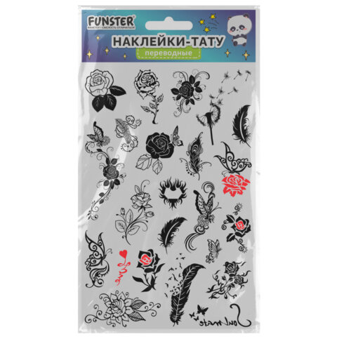 Наклейки-тату переводные "Ассорти", 29х15,5 см, ассорти 12 видов, Наклейки-тату переводные "Ассорти", 29х15,5 см, ассорти 12 видов,