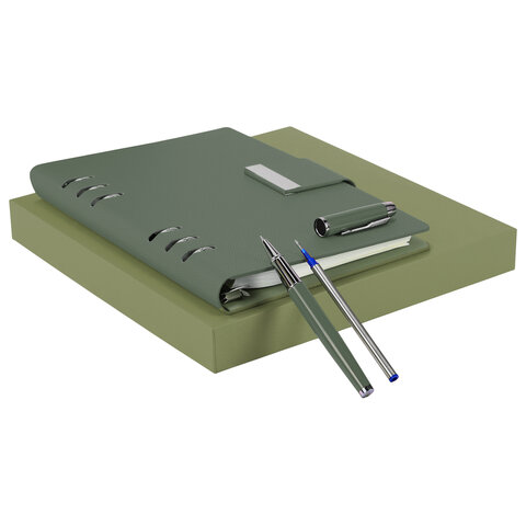 Ежедневник на кольцах в наборе с ручкой А5, 165x229 мм, BRAUBERG