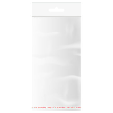 Пакеты БОПП с европодвесом, клеевым клапаном, КОМПЛЕКТ 100 штук, 10х16 + 3 + 4