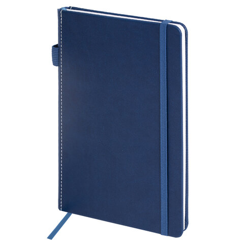 Блокнот А5 135x212 мм BRAUBERG "Edge", под кожу, резинка, держатель,