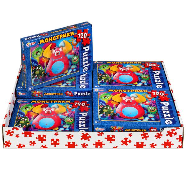 Монстрики. Пазлы классические в коробке. Пазл 120 деталей. Умные игры Монстрики. Пазлы классические в коробке. Пазл 120 деталей. Умные игры