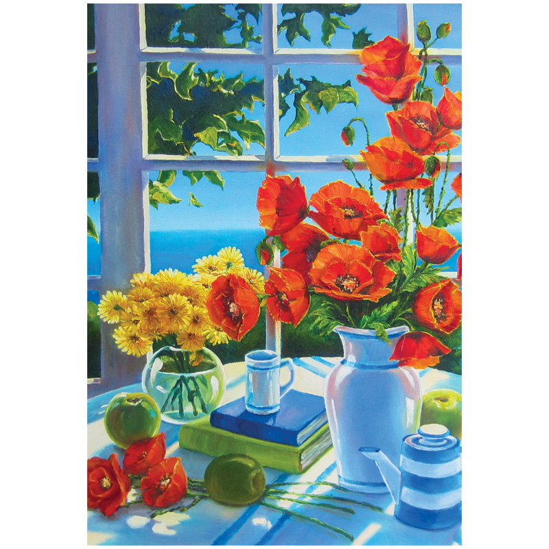 Пазл 500 эл. ТРИ СОВЫ "Маки на окне"