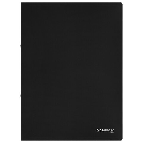 Папка на 2 кольцах А4 BRAUBERG UNIVERSAL, 25 мм, черная, до 170 листов, 0,5 мм,