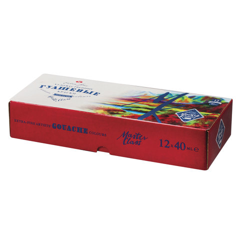 Гуашь художественная "Мастер-класс", 12 цветов по 40 мл, 1741010 Гуашь художественная "Мастер-класс", 12 цветов по 40 мл, 1741010