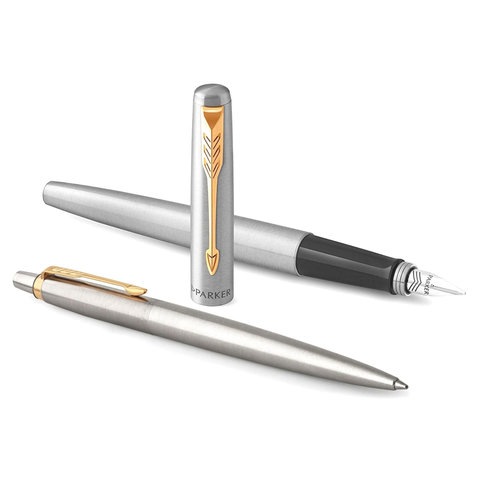 Набор PARKER "Jotter Stainless Steel GT": шариковая ручка синяя и Набор PARKER "Jotter Stainless Steel GT": шариковая ручка синяя и