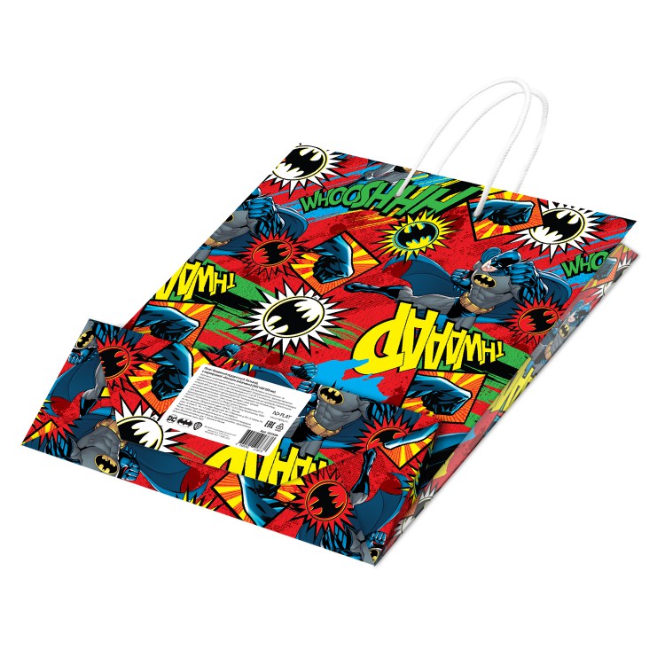 Пакет подарочный большой DC Comics Batman (красный) 330*455*100 мм.