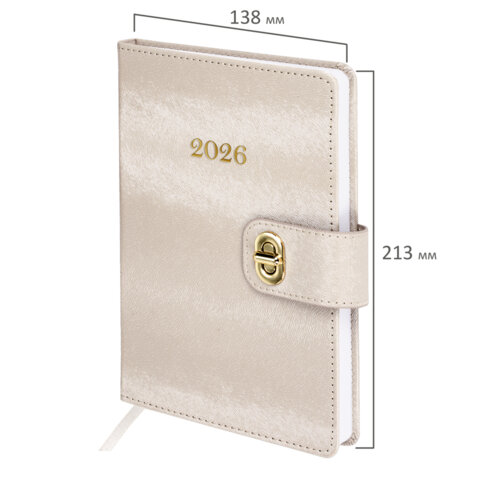 Ежедневник датированный 2026 А5 138х213 мм, BRAUBERG "Elegant", под