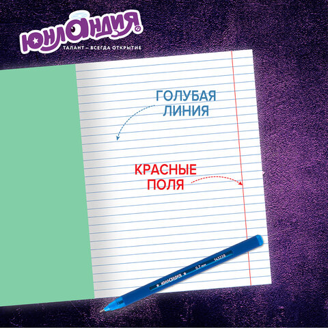 Тетради ДЭК 18 л. КОМПЛЕКТ 20 шт. с ЗЕЛЁНОЙ обложкой, ЮНЛАНДИЯ, линия, 106745