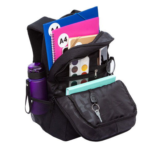 Рюкзак GRIZZLY школьный, анатомическая спинка, 2 отделения, для мальчиков,