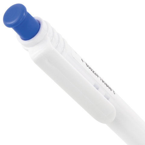 Ручка шариковая масляная автоматическая BRAUBERG "Click White", СИНЯЯ,