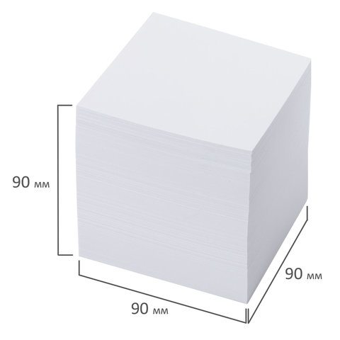 Блок для записей ОФИСМАГ в подставке прозрачной, куб 9х9х9 см, белый, белизна
