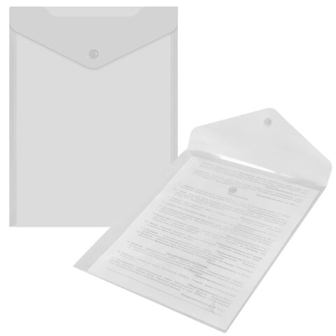 Папка-конверт с кнопкой А4, BRAUBERG "UNIVERSAL", до 100 листов,