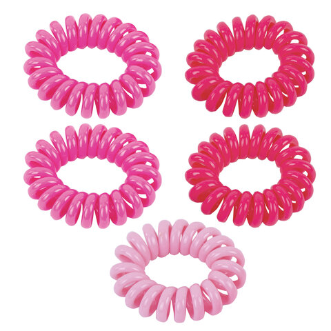 Резинки для волос НАБОР 5 шт., диаметр 3 см, пружинка, оттенки розового, MONTE
