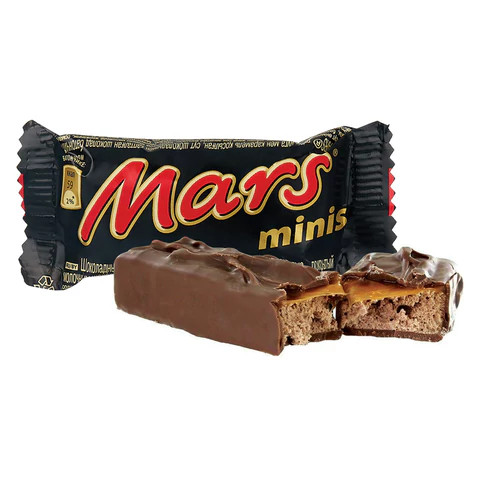 Батончики шоколадные мини MARS "Minis" с нугой и карамелью в молочном Батончики шоколадные мини MARS "Minis" с нугой и карамелью в молочном