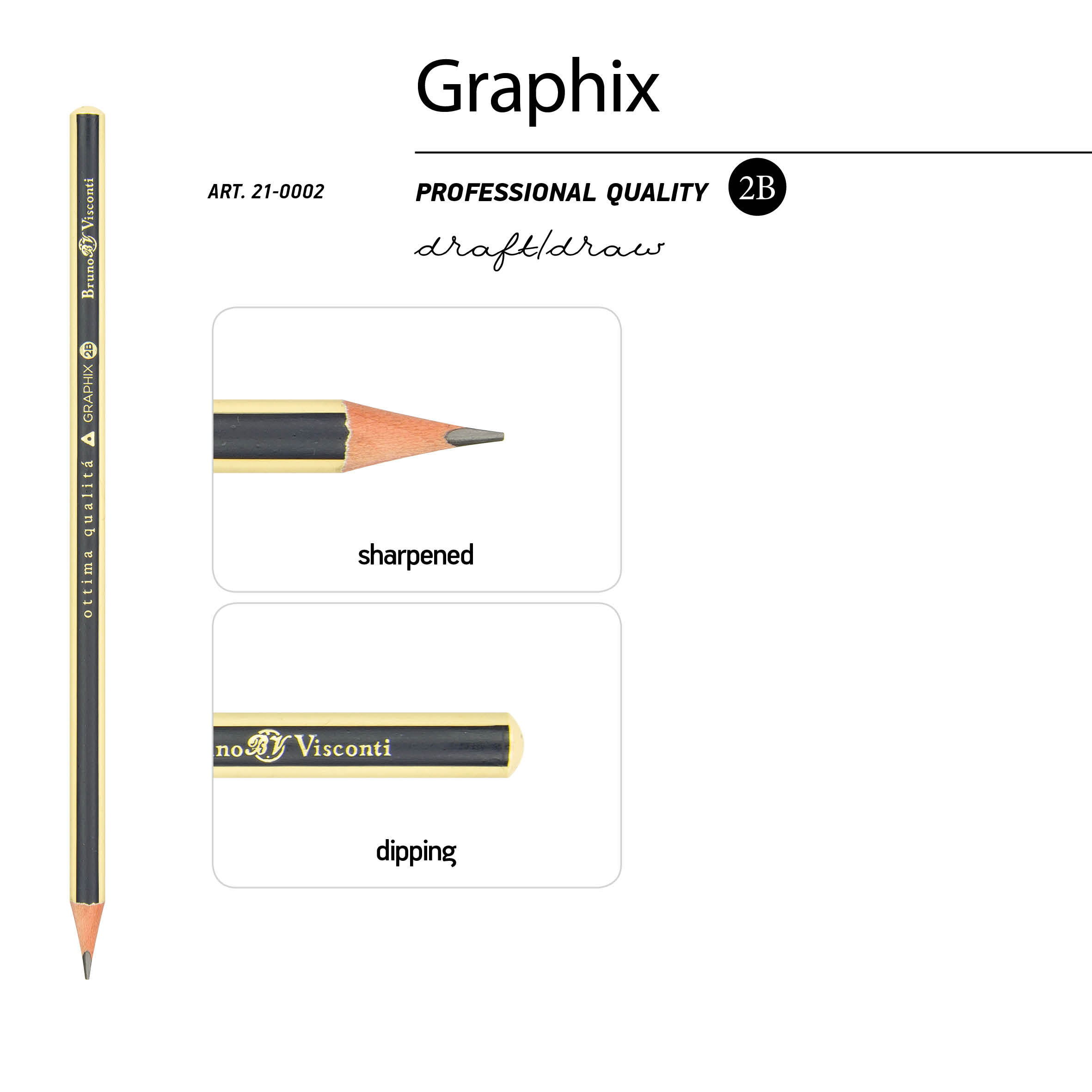 КАРАНДАШ ЧЕРНОГРАФИТОВЫЙ "Graphix" 2В