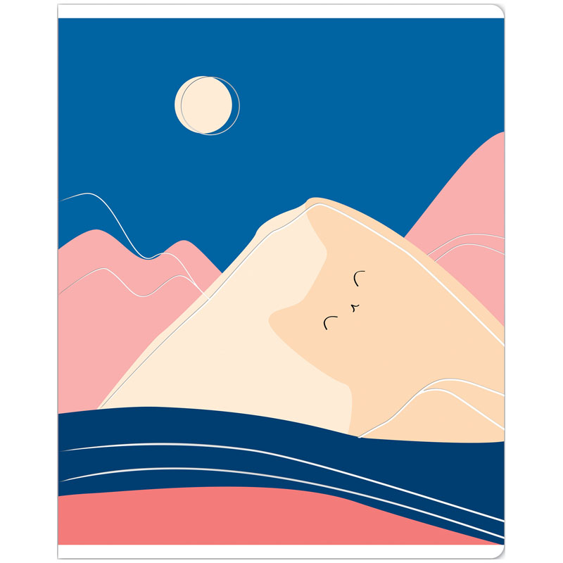 Тетрадь 48 листов, А5, клетка MESHU "Mountcats", матовая ламинация,