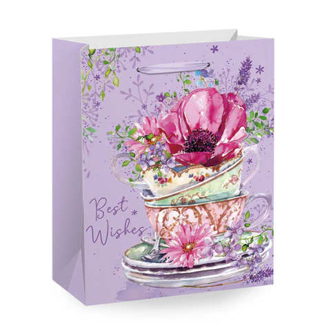 Пакет подарочный (1 штука) 33х13х45 см (XL), "Flower Mix", ассорти,