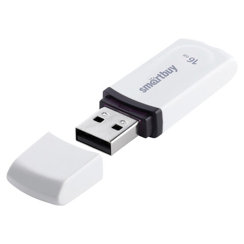Флеш-диск 16 GB, SMARTBUY Paean, USB 2.0, белый, SB16GBPN-W Флеш-диск 16 GB, SMARTBUY Paean, USB 2.0, белый, SB16GBPN-W