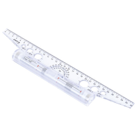 Линейка с роликом (рейсшина) 30 см, металлический ролик, картонная коробка,