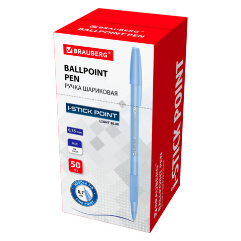 Ручка шариковая с грипом BRAUBERG "i-STICK POINT LIGHT BLUE", СИНЯЯ, Ручка шариковая с грипом BRAUBERG "i-STICK POINT LIGHT BLUE", СИНЯЯ,