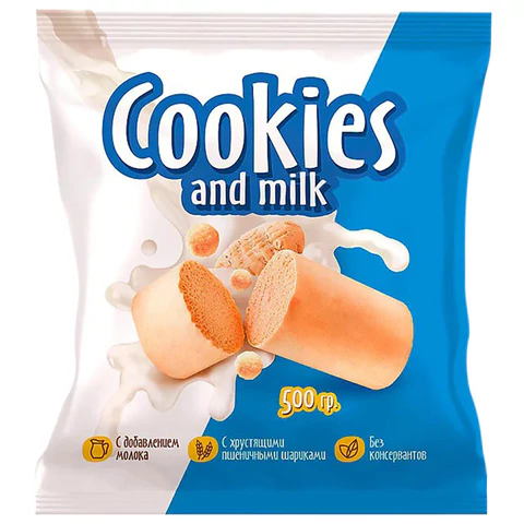 Батончики шоколадные COOKIES AND MILK молочные со сливочным печеньем, 500 г,