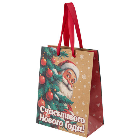 Пакет подарочный (1 шт.) новогодний, 18х10х23 см, "Зимнее волшебство",