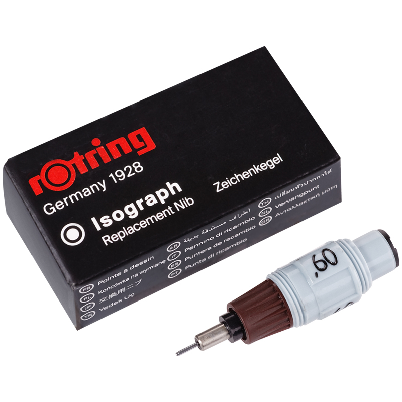 Пишущий элемент для изографа Rotring 0.6 мм, картон. упак. Пишущий элемент для изографа Rotring 0.6 мм, картон. упак.