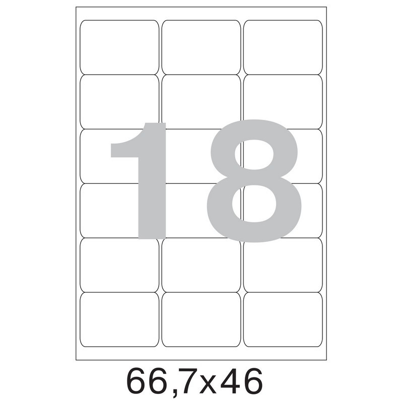 Этикетки самоклеящиеся Office Label 66,7х46 мм/18 шт. на лист А4 (100 лист Этикетки самоклеящиеся Office Label 66,7х46 мм/18 шт. на лист А4 (100 лист