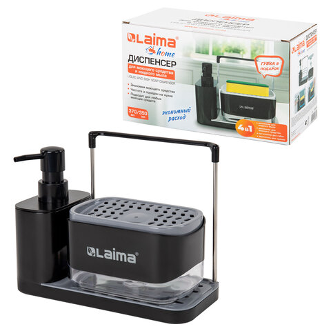 Диспенсер/дозатор DUET+ для мыла и моющего средства + губка, с держателем для Диспенсер/дозатор DUET+ для мыла и моющего средства + губка, с держателем для