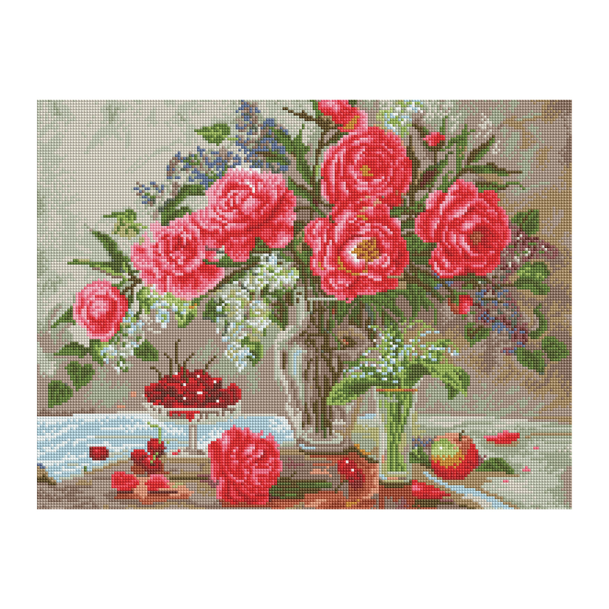 Алмазная мозаика ТРИ СОВЫ "Натюрморт с пионами", 40*50см, холст на Алмазная мозаика ТРИ СОВЫ "Натюрморт с пионами", 40*50см, холст на
