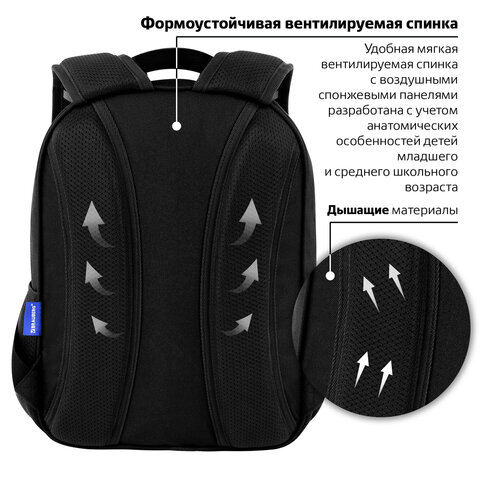 Рюкзак BRAUBERG OPTIMA, 2 отделения, с брелком, "Open space", 36х27х18