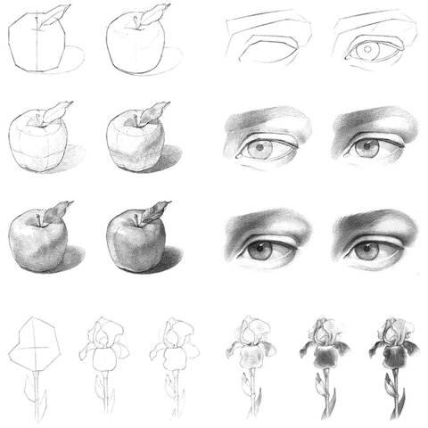 Скетчбук, белая бумага 160 г/м2, 290х290 мм, 32 л., спираль, с эскизом,