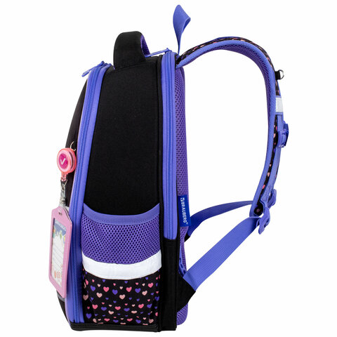 Ранец BRAUBERG FIT, 2 отделения, Sleeping kitten, велюровая панель, 38х27х14 см,