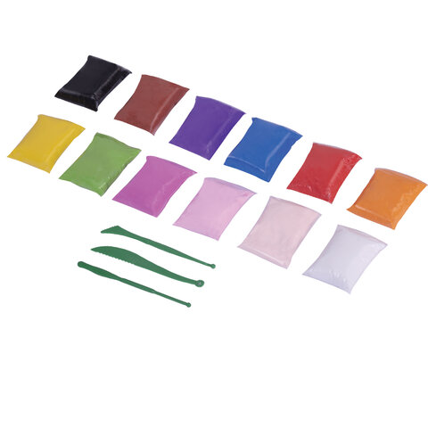 Пластилин супер лёгкий воздушный застывающий 12 цветов, 110 г, 3 стека, ПИФАГОР,