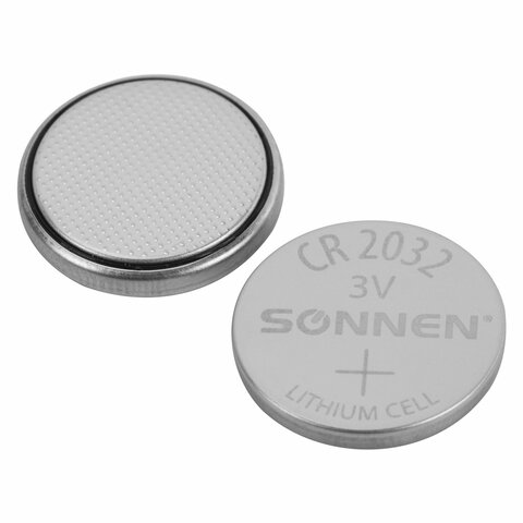Батарейки литиевые SONNEN Lithium CR2032 "таблетки, дисковые,
