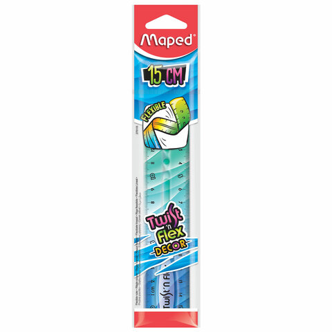 Линейка пластик 15 см, гибкая, MAPED (Франция) "Twist'n Flex Линейка пластик 15 см, гибкая, MAPED (Франция) "Twist'n Flex