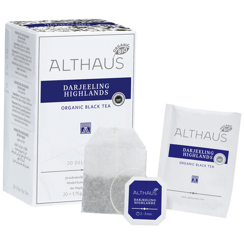 Чай ALTHAUS "Darjeeling Highlands" черный, 20 пакетиков в конвертах по