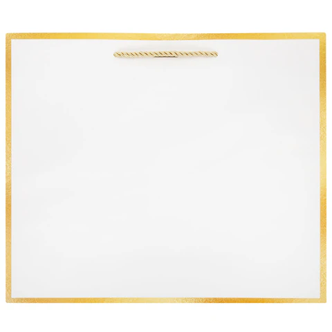Пакет подарочный (1 штука) 35x10x30 см, "Golden Edge", с лентой,