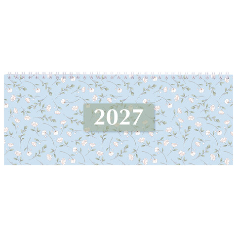 Планинг датированный 2027 285х112 мм, STAFF, гребень, картонная обложка, 64 Планинг датированный 2027 285х112 мм, STAFF, гребень, картонная обложка, 64