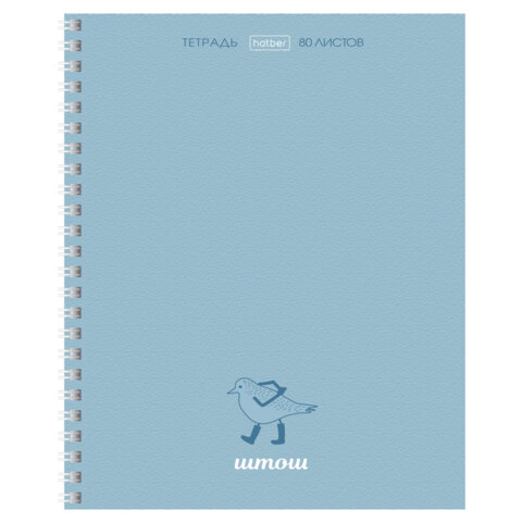 Тетрадь А5, 80 л., HATBER, гребень, линия, матовая ламинация, Тетрадь А5, 80 л., HATBER, гребень, линия, матовая ламинация,
