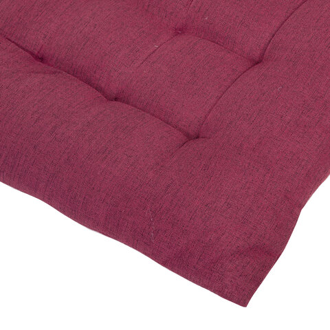 Подушка на стул "РОГОЖКА", 40x40 см, полиэстер, бордовая, PRIMILA