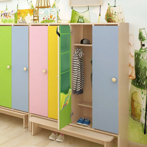 Кармашки-органайзер в шкафчик для детского сада ЮНЛАНДИЯ на резинке, 5 карманов,