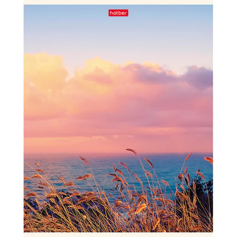 Тетрадь А5, 60 л., HATBER, скоба, клетка, soft-touch ламинация, "Тихие