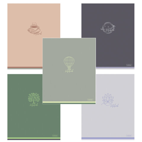 Тетрадь А5 48 л., HATBER скоба, клетка, Soft-touch ламинация, Тетрадь А5 48 л., HATBER скоба, клетка, Soft-touch ламинация,