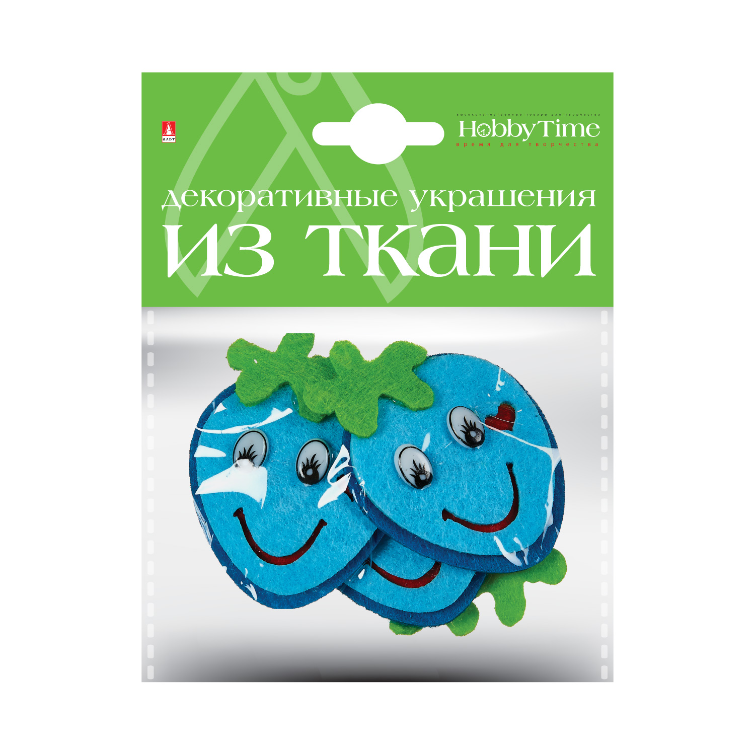 ДЕКОР ИЗ ТКАНИ, НАБОР №14 "ФРУКТЫ.ЯГОДЫ" (6 ВИДОВ)