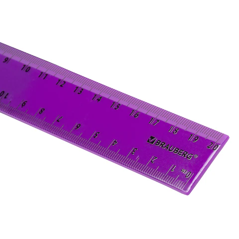 Линейки пластиковые 15, 20 см, неоновые, BRAUBERG, НАБОР 2 штуки, европодвес,