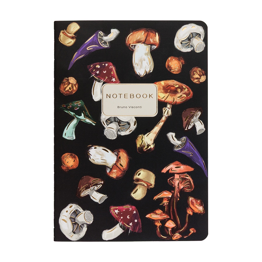 ТЕТРАДЬ А5, Bruno Visconti "FLORA.Грибная феерия.Black", 40л. клетка ТЕТРАДЬ А5, Bruno Visconti "FLORA.Грибная феерия.Black", 40л. клетка